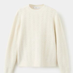 BNWT MANGO CABLE-KNIT LUREX SWEATER SIZE M